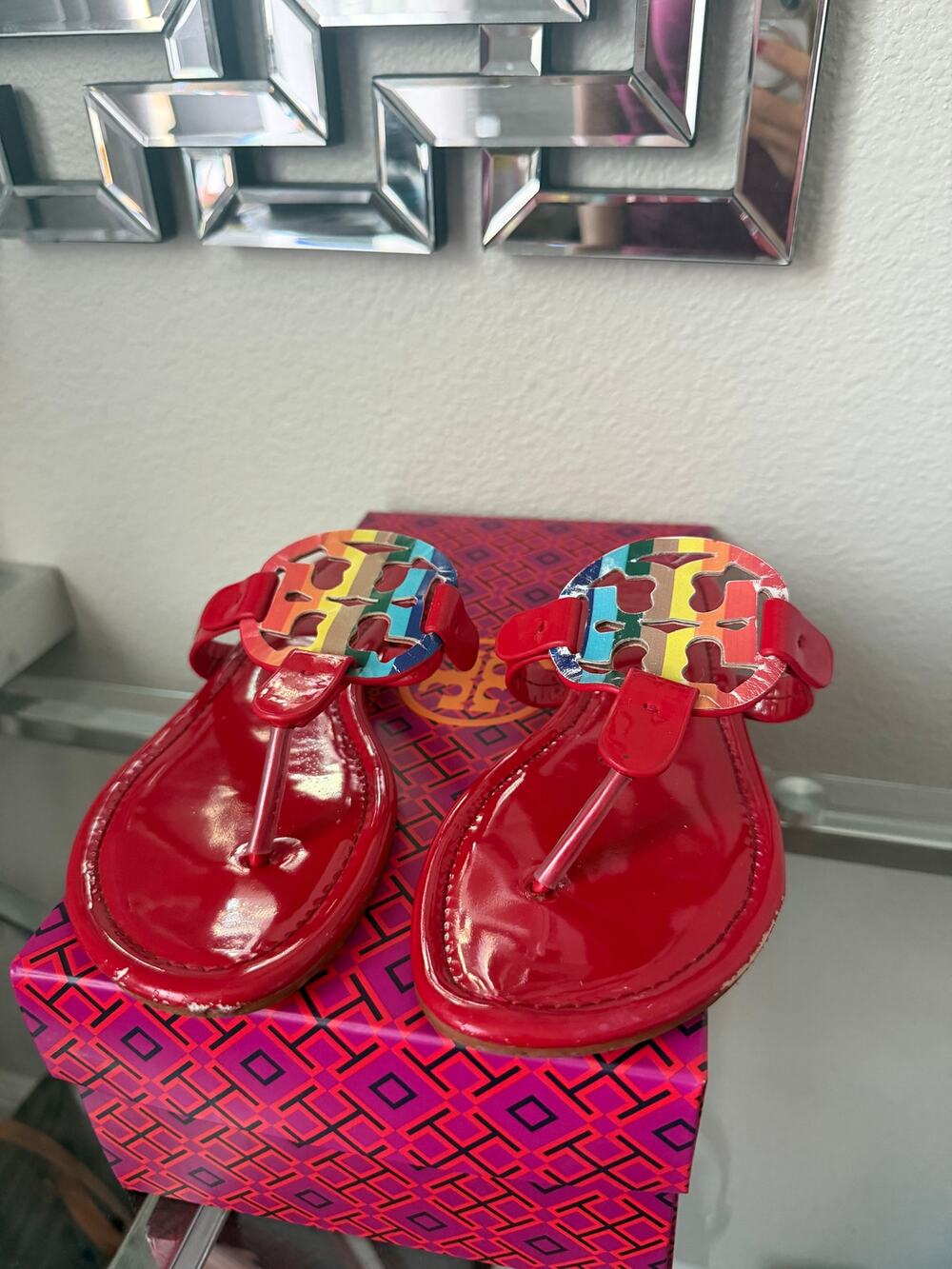 Tory Burch Miller Sandals Red Size 6